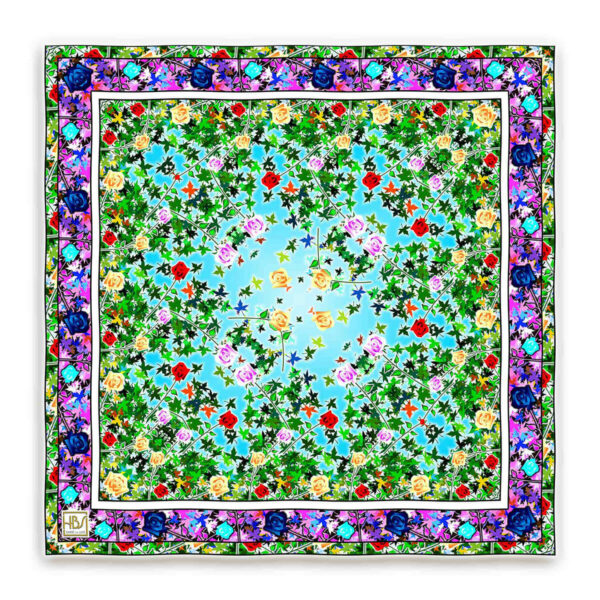 Foulard en soie Pluie de Roses vue 1